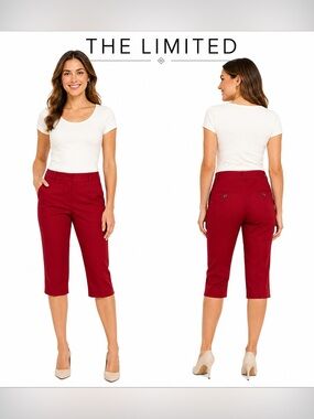 The Limited Cassidy Fit Deep Red Tailored  Capri NWT 2